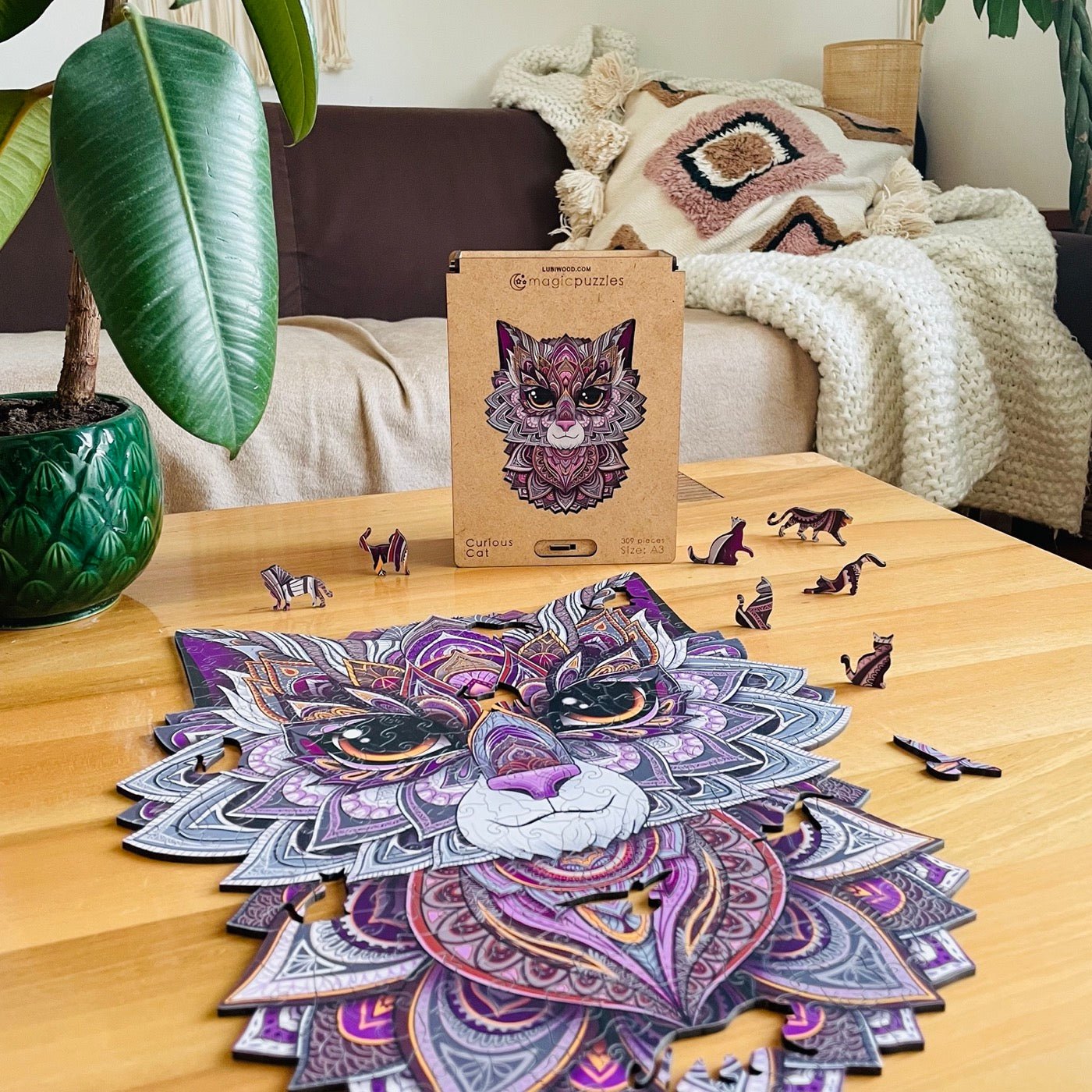 Curious Cat Puzzle - Lubiwood UK